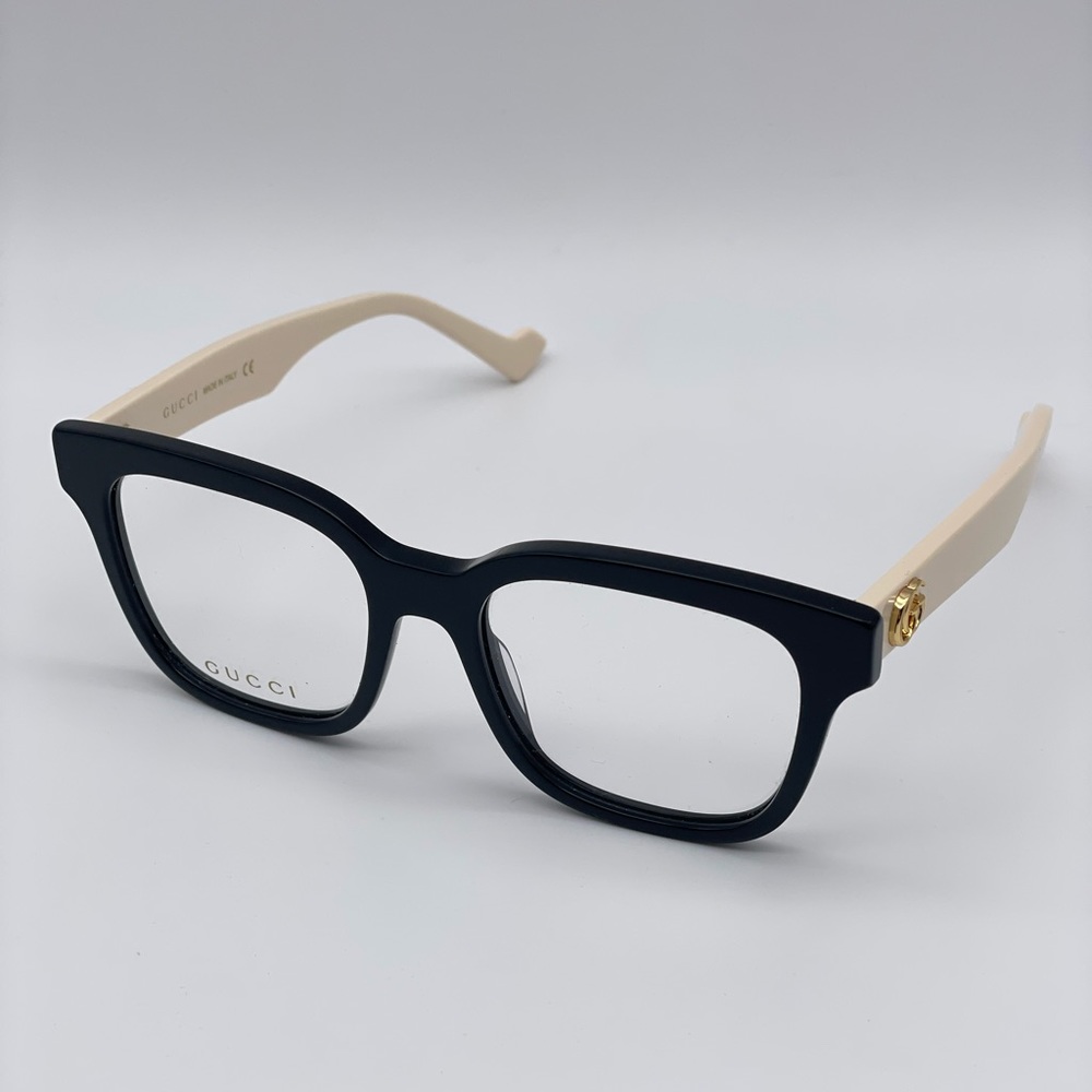 BRAND NEW GUCCI GG0958O 005 Black/White Transparent Women Eyeglasses - Picture 5 of 11